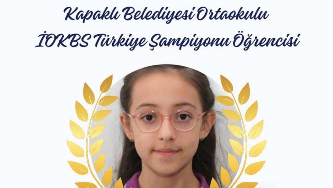 Kapaklı Belediyesi Ortaokulu 6.Sınıf Öğrencimiz Berrin Oruç 2023 Bursluluk Sınavında  500 Tam Puan Alıp Türkiye 1.'si Oldu.