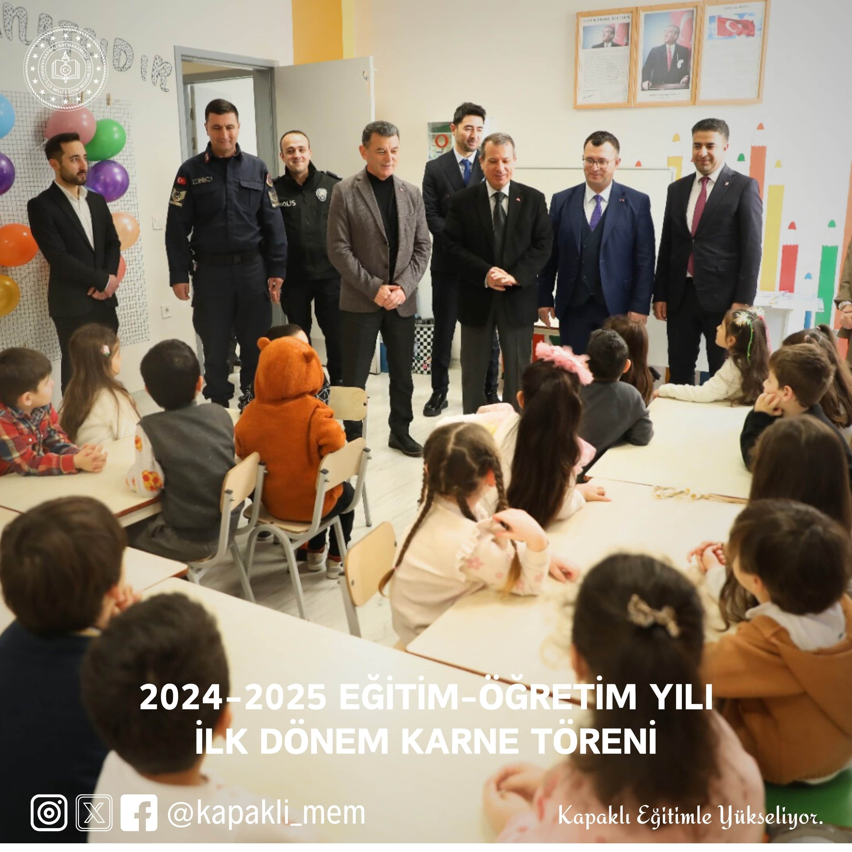 20242025 EĞİTİMÖĞRETİM YILI İLK DÖNEM KARNE TÖRENİ